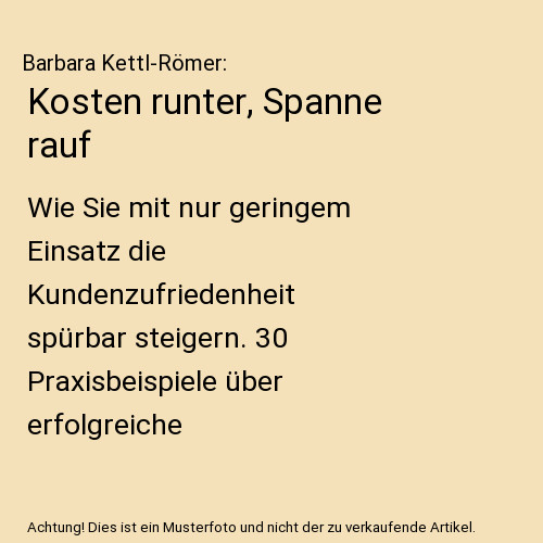 Kosten runter spanne rauf - kosten,
