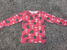 Smafolk Langarmshirt Gr. 104-110 Pulli Rot Rosa Pilze Beeren 