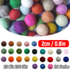 10 25 50 100 Stk x 2cm Filzkugeln Filzperlen Filzbälle WOLLE DIY Accessoires