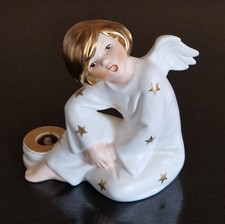 Goebel Porzellanfigur Engel sitzend Kerzenhalter Weihnachten Weihnachtsengel
