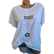 Levis Shirt Kurzarm Damen weiß Logo Gr. M bis 3XL große Größen (7 628)