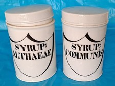 Auflösung-Fundzustand-2+Tolle alte Porzellan-Apotheker Dosen mit Deckel-H.ca.13c