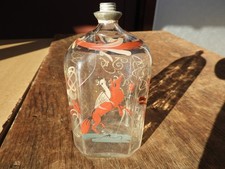 c.1790 BRANNTWEINFLASCHE Glashütte Freudenthal? Emailmalerei Fuchs Vogel Sprung