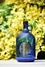 Glasflasche liter blau - glasflasche,