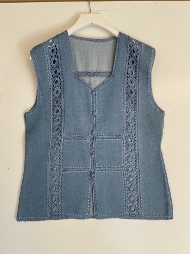 Vintage weste jeans boho - weste,