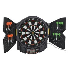 Elektronische Dartscheibe Dartboard mit Tür inkl. 4 LED 216 Spiele 12 Pfeile