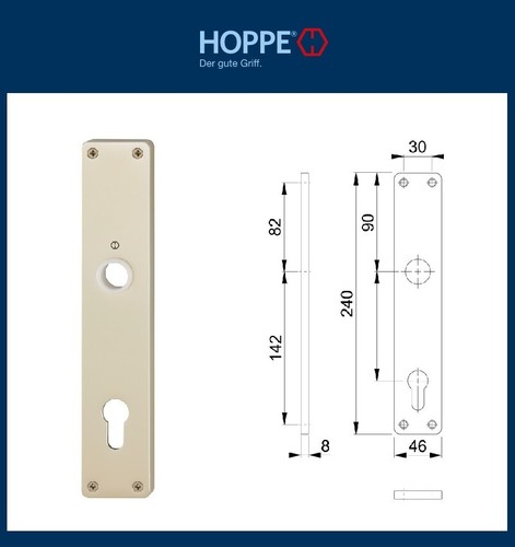 Hoppe langschildpaar 240mm - langschildpaar,