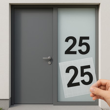 Aufkleber Hausnummer Zahl für Haustür • Eingangstür •  Farbauswahl • Klebezahlen