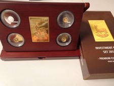 INVESTMENT COIN SET 2012 - 3 x 1000 Francs in 999 Gold (1,5g) GABUN Springbock