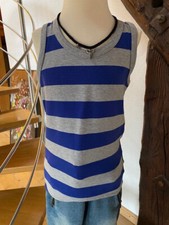 Molo DK Unterhemd Tanktop 122/128 Top blau grau gestreift stretch Scandi nordic