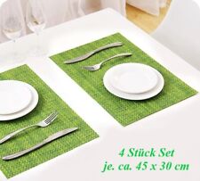 ✅ 4-tlg.  Hochwertige Tischunterlagen Set PVC Abwaschbar Tischset Platzmatten