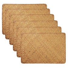 Rattan Tischsets 43x30cm 6 Stück Hitzebeständig Rutschfest Weihnachten