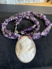 Kamee kette mit Amethyst stein