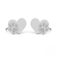 Dog Paw Heart Stud Earrings