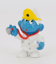 Schlumpf Arzt mit  Lampe/Spiegel gelb 20037 Schleich Peyo Germany