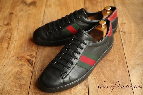 Gucci ace schwarz leder - schwarz,