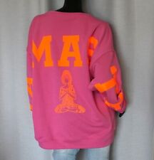 Oversize Sweater Sweat Shirt Namaste Erika Pink Neon Orange Yoga 38,40,42,44 Neu