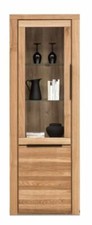 Vitrine Regal Hochschrank Schrank Greta Wildeiche geölt Teilmassiv H.199cm