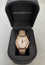 Emporio Armani Damenuhr AR-1670 in Roségold / Lederarmband in Kroko-Optik