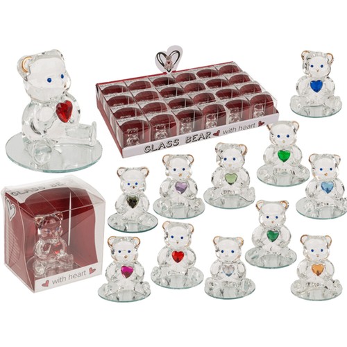 Glas deko figur teddybär - glas,