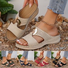 Damen Pantoletten Sandalen Orthopädische Hausschuhe Peep Toe Schlappen Slipper