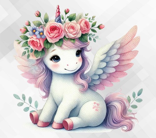 Blumen einhorn wand vinyl - blumen,