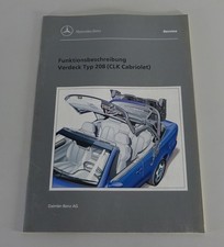 Werkstatthandbuch Einführung Mercedes Benz Typ 208 CLK Cabriolet Verdeck 03/1998