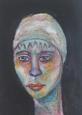 Modern Art original Acrylmalerei signiert  direkt von Künstler Seelen Portrait 