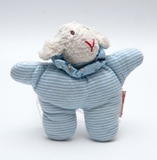 Käthe Kruse Lamm Schaf Greifling Kuscheltier hellblau weiß  13 cm Stofftier RAR