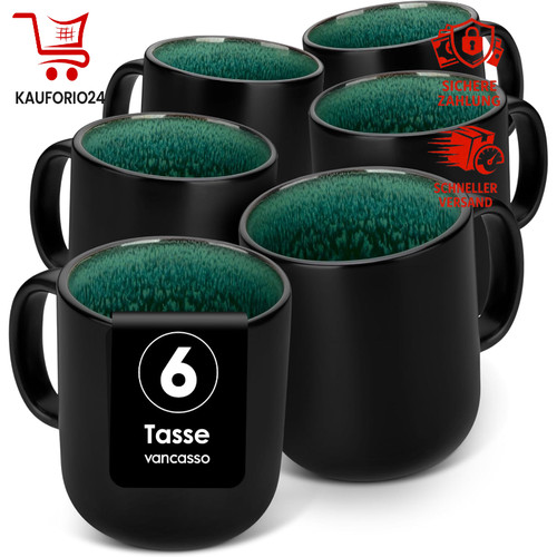 Kaffeetassen set 6er steingut - kaffeetassen,