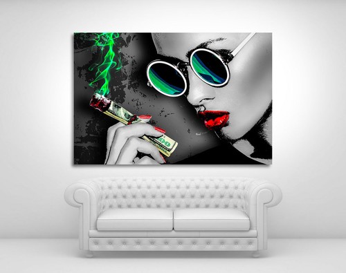 Frau dollar geld leinwand - geld,