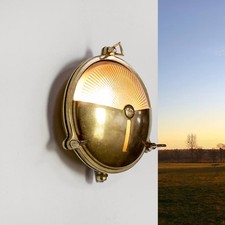 Außenwandleuchte Haus Lampe rund Ø21cm aus Messing rostfrei IP64 hochwertig