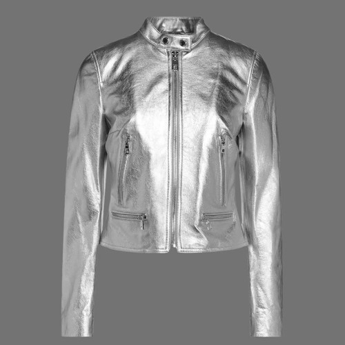 Metallic silber lammfell - metallic,