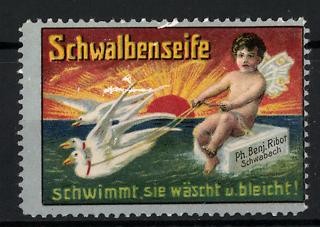 Reklamemarke schwalbenseife - reklamemarke,