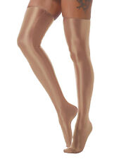 Damen Sexy Glanz Satin Seide Kniestrümpfe Overknee Glossy Strumpfhose Clubwear