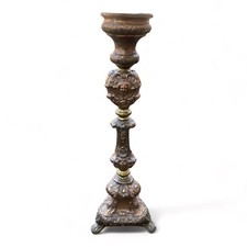 Gründerzeit Kerzenständer Altar Leuchter Postament Metall Kerzenleuchter