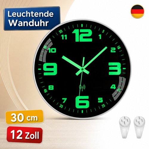 Funkwanduhr leuchtend 30cm - leuchtend,