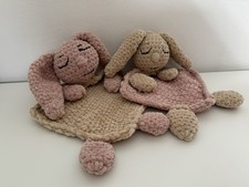 2 Baby Schmusetücher Zwillinge Hase Schnuffeltuch Kuscheltuch Plüschtier