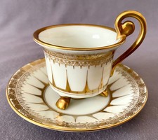 Prächtige antike Mokkatasse  Handmalerei  August ROLOFF Konstanz 1928