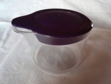 Tupperware  CLEAR COLLECTION Tupper Zuckerdose/Kaffeesahne glasklar Lila Deckel 