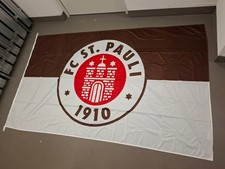 FC St Pauli Hissfahne Fahne Vereinslogo ca. 1,50 m x 2,45m mit 2 Aufhängösen TOP
