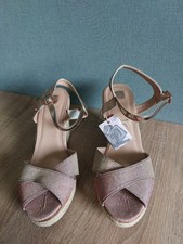 TOM TAILOR DENIM Keilabsatz-Sandalette/ Wedges Gr. 42 (sexy, Glitzer) **NEU**