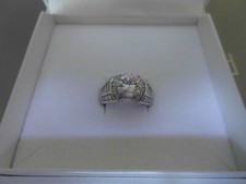 Silber Ring mit Zirkonia, Gr. 20 mm, 925, neu