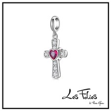 Charm Kruzifix Rotes Herz aus