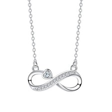 Unendlichkeit Kette Damen Halskette 925 Sterling Silber Infinity Anhänger mit