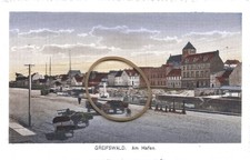 Greifswald Pferdefuhrwerke am Hafen 1923