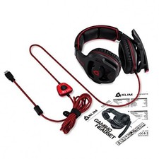 Klim Mantis 7.1 Surround Sound USB Gaming Headset für PC PS4*PS5* schwarz rot