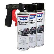 Felgenspray  3 X 500 ml Karosserie Lack Spray schwarz glanz mit Pistolengriff