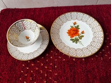 Sammeltasse Gedeck Rose Rosenmuster Bavaria Porzellan 60ger 70ger Vintage