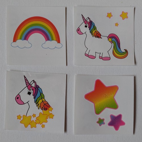 Bunte einhorn tattoos set - bunte,